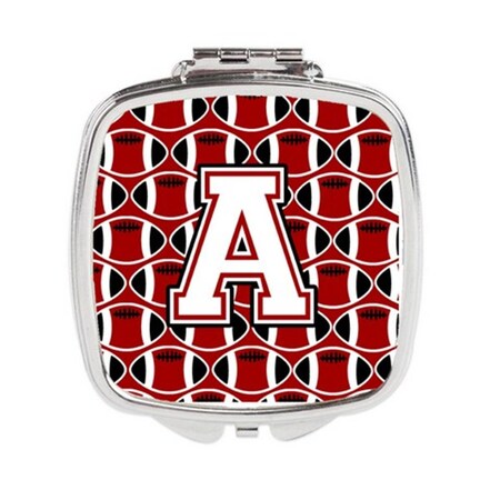 Carolines Treasures Letter A Football Cardinal and White Compact Mirror CJ1082-ASCM